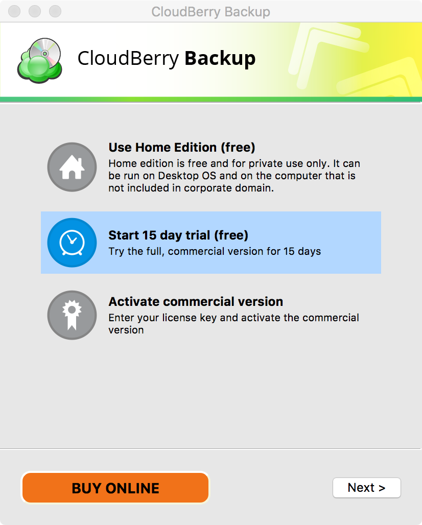 cloudberry backup to remote linux