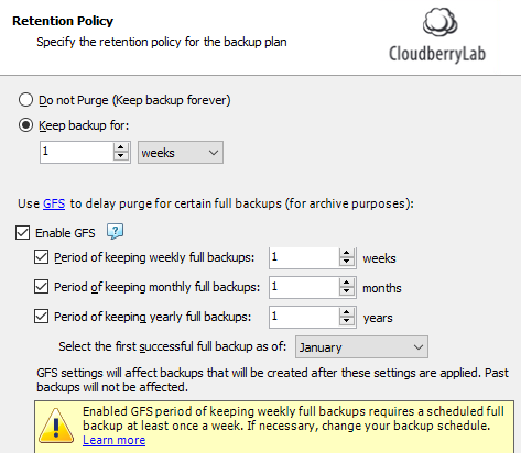 cloudberry server taking hours to check for modified files