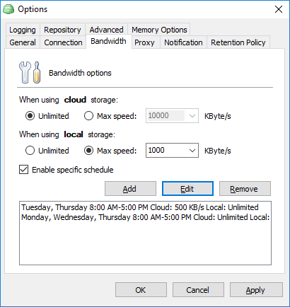 slow uploading speed on cloudberry backup